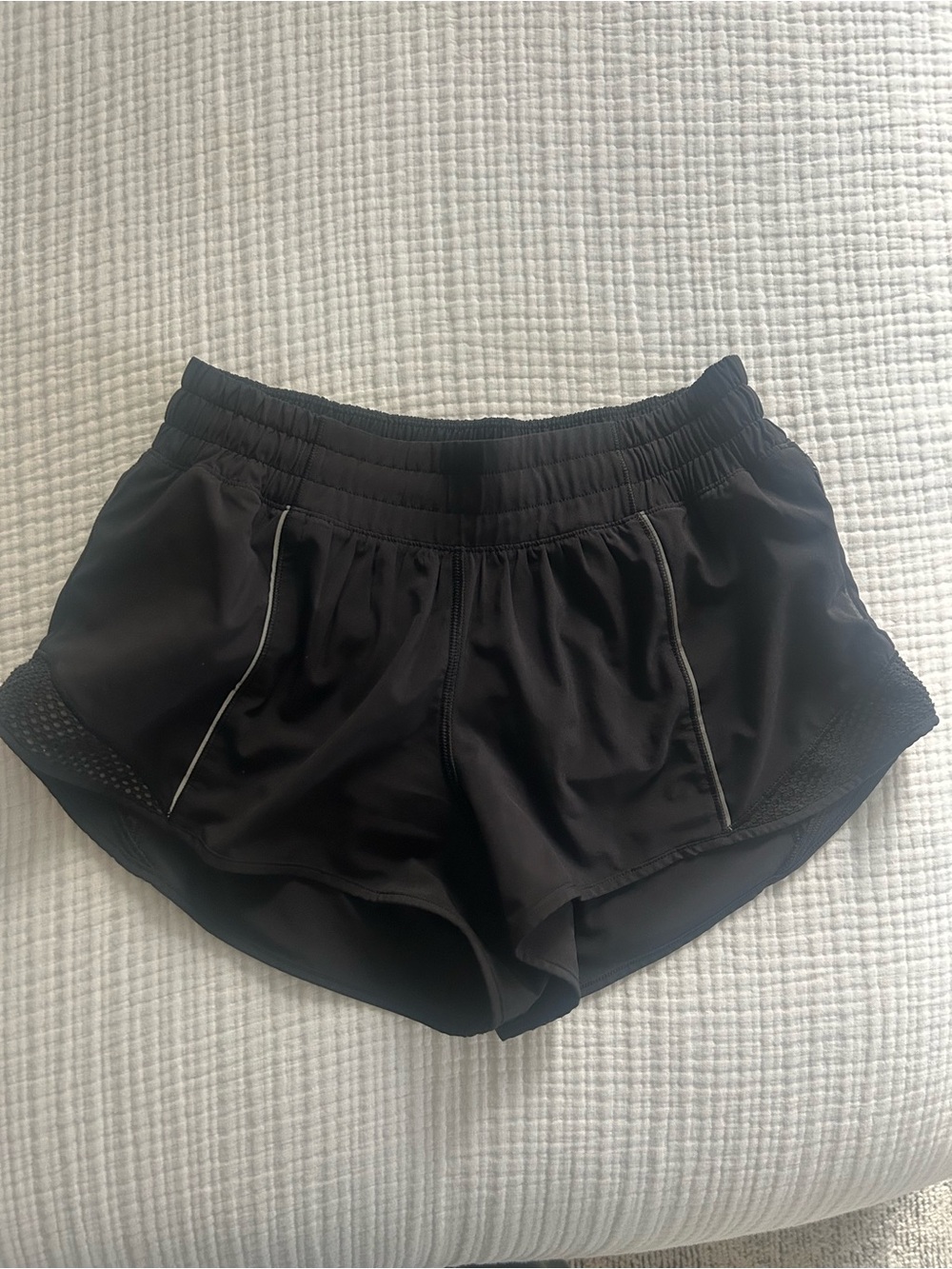 lululemon Hotty Hot Black Women's Athletic Shorts with Reflective Trim
